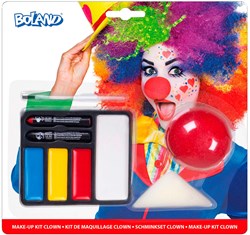 Boland Schminkset Clown - Schminkset mit Clownsnase für Karneval und Party