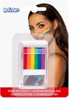 Boland Schminkstifte Regenbogen - Make-up Stick - Mehrfarbig Schminke - Karneval, Themenparty, Pride
