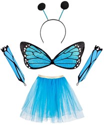Boland Schmetterling Kostümset blau - Fantasie Verkleidung für Kinder