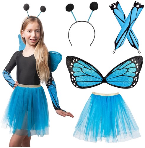 Boland Schmetterling Kostümset blau - Fantasie Verkleidung für Kinder-2