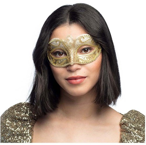 Boland Augenmaske Venice felina gold - Venezianische Maske Glamour Karneval-3