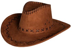Boland Cowboyhut braun Lederoptik - Western Accessoire Erwachsene