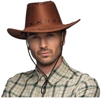 Boland Cowboyhut braun Lederoptik - Western Accessoire Erwachsene-2
