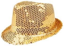 Boland Hut Popstar Pailletten Gold - Disco Accessoire Erwachsene