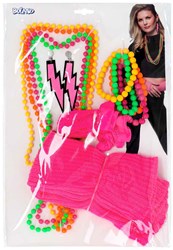 Boland 80's Neon Accessoire-Set für Erwachsene - Hippie Disco Kostüm