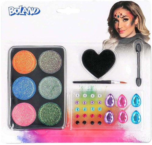 Boland Make-up-Set Glamour Schminkset Festival Glitter