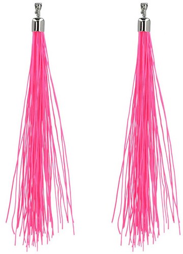 Boland Ohrringe neon pink Festival 80er Disco Accessoire Damen