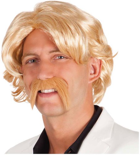 Boland Perücke - blonde Herrenperücke mit Schnurrbart - Retro Accessoire-2