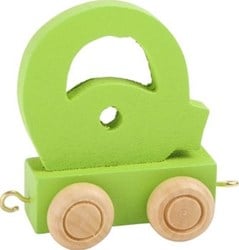Small Foot - Houten Lettertrein Groen - Q - 12 stuks