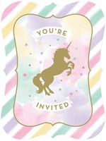 Haza Einladungskarten Unicorn Sparkle - Einhorn Party - 8 Stück