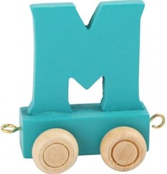 Small Foot - Houten Lettertrein Blauw - M - 12 stuks