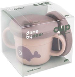 Done by Deer Snackbecher Wally rosa - Silikon Babybecher mit Griffen