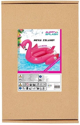 Alert aufblasbare Flamingo Insel Pool 240x180 cm mit Griffen