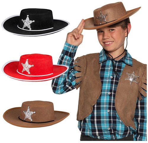 Boland Cowboyhut Filz Kinder Verkleidung Sheriff 55 cm Polyester-2