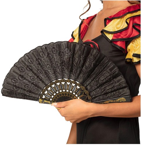 Boland Spanischer Fächer schwarz - Flamenco Accessoire - Karneval-2
