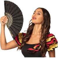 Boland Spanischer Fächer schwarz - Flamenco Accessoire - Karneval-3