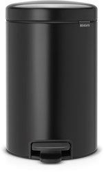 Brabantia Treteimer Abfalleimer 12L matt schwarz - Küchen Mülleimer