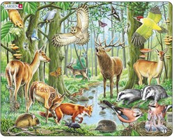 Legpuzzle Tiere europäische Wälder - Lernspielzeug Karton 40 Teile