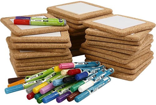 Creativ Company Bastelset Untersetzer bemalen 30 Stück Kork-3