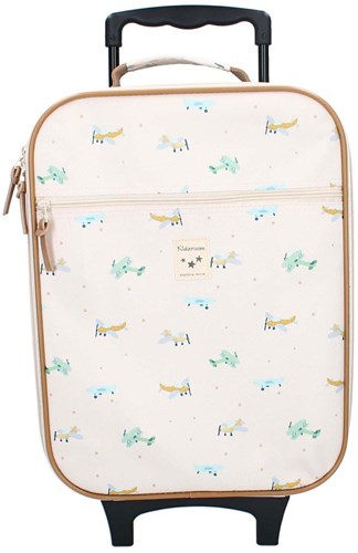 Kidzroom Trolley Kinderkoffer Flugzeuge - Small Talk Kollektion - hellgrau-2