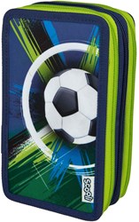 Undercover Federmäppchen Fußball dreifach gefüllt Schulbedarf grün-blau