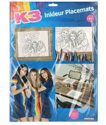 Folat K3 Ausmal-Platzsets - 6 Stück Papier Kindergeburtstag