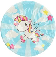 Folat - Einhorn Pappteller 23cm für Kindergeburtstag, 8 Stück