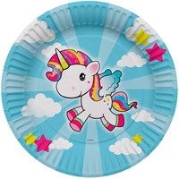 Folat - Einhorn Pappteller 23cm für Kindergeburtstag, 8 Stück-2