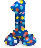 Folat Folienballon Zahl 1 bunte Punkte Geburtstag 72 cm Dekoration-2