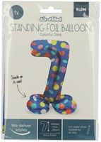 Folat Folienballon Zahl 7 bunte Punkte Geburtstag 72 cm
