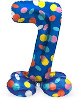 Folat Folienballon Zahl 7 bunte Punkte Geburtstag 72 cm-2