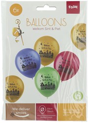 Folat Ballons Sankt Nikolaus Willkommen Sint & Piet 6 Stück Mehrfarbig