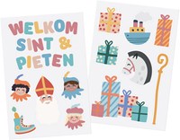 Folat Fensteraufkleber Sankt Nikolaus Willkommen Sint & Pieten 13 Stück Dekoration-2