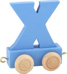 Small Foot - Houten Lettertrein Blauw - X - 12 stuks