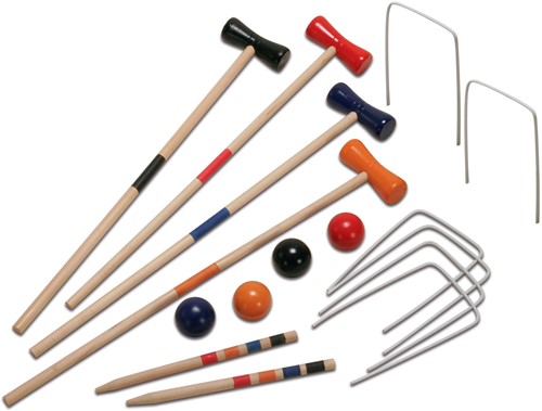 HOT Croquet Spiel 4 Spieler 57 cm Holz im Netz