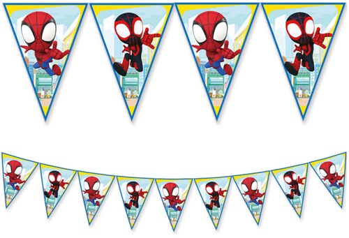 Globos Spidey Papier-Wimpelkette FSC 3 Meter Kinderparty Dekoration