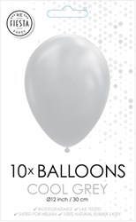 Globos Ballons cool grau 30cm 10 Stück - Partydekoration Latex
