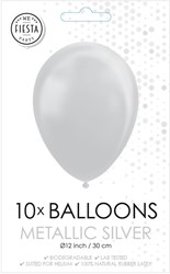 Globos Ballons metallic silber 30cm - Partydekoration 10 Stück