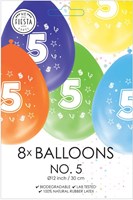 Globos Ballons Geburtstag Zahl 5 - 8 Stück bunte Latexballons