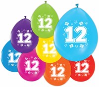 Globos Luftballons Geburtstag 12 Jahre - beidseitig bedruckt - 8er Set-2