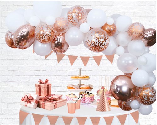 Globos Ballonbogen Set - Partydekoration Roségold Latex 400 cm-3