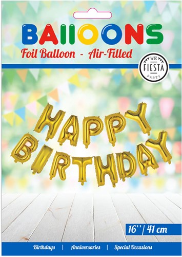 Globos Folienballon Geburtstag gold Happy Birthday Dekoration