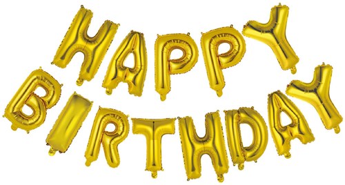 Globos Folienballon Geburtstag gold Happy Birthday Dekoration-2