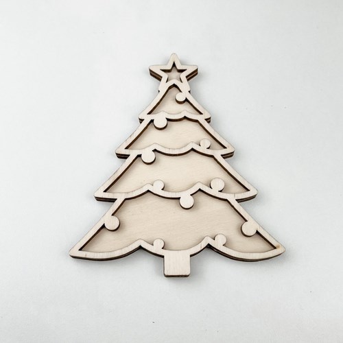 FiQ houten vulvorm Kerstboom - 10×13 cm