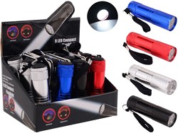 Johntoy Taschenlampe LED 9 Leuchten inklusive Batterien rot