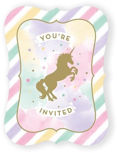 Haza Einladungskarten Unicorn Sparkle - Einhorn Party - 8 Stück-2