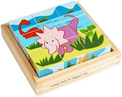 BigJigs Holz Dinosaurier Würfelpuzzle - Lernspielzeug für Kinder