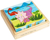 BigJigs Holz Dinosaurier Würfelpuzzle - Lernspielzeug für Kinder