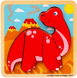 BigJigs Holzpuzzle Diplodocus - pädagogisches Dinosaurier-Spielzeug FSC