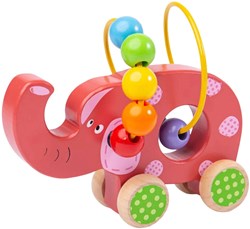 BigJigs Holz Schiebespielzeug Elefant Perlenrahmen Spielzeug